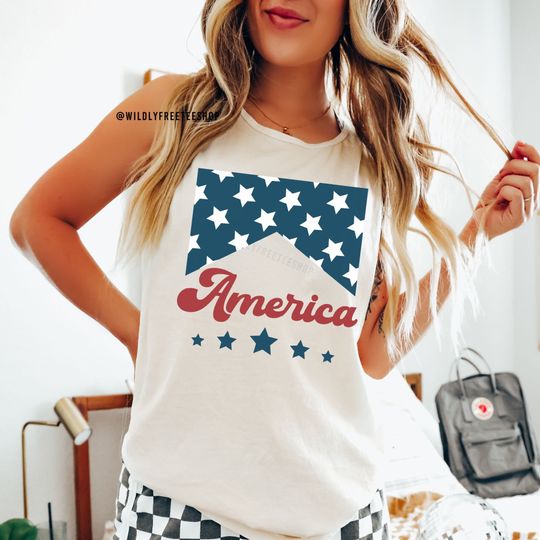 Comfort Colors America Oversized July 4th Tank Top