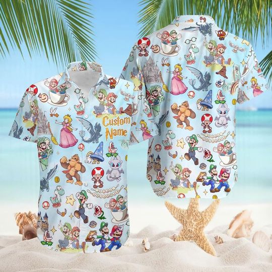 Epic Universe Hawaiian Shirt, Super Mario Epic Universe Hawaii Shirt, Mario Luigi Princess Peach Epic Universe Shirt, Family Matching Trip