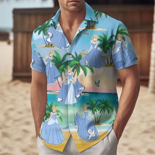 Disney Cinde Princess Aloha Button Shirt, Meet Me At Midnight Shirt And Shorts, Disney Princess Summer Shirt, Magic Kingdom Shirt
