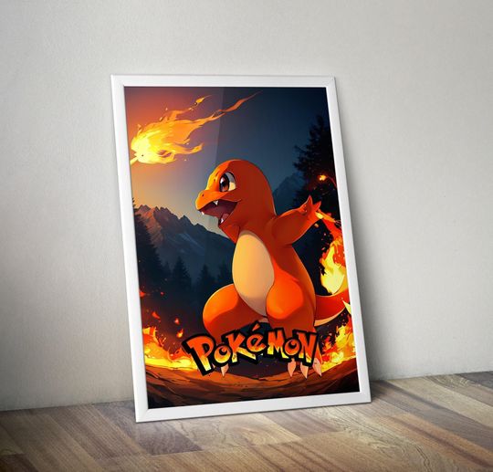 Charmander | Charmander Poster | PKM Artwork | Gaming Poster | HD Color | Wall Poster | Printed Poster | Gaming Poster Gift