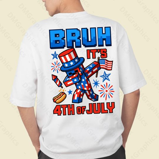 Patriotic Minecraft Pixel T-Shirt for Gamers and Minecraft Lovers