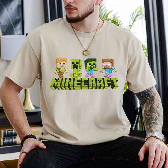 Pixel Gamer Squad T-Shirt - Minecraft Movie Character Design