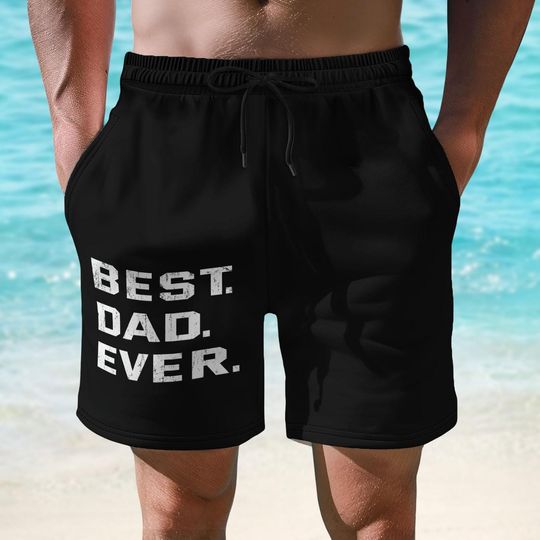 Best Dad Ever Short For Men, Cool Lounge Short For Dad, Minimalist Mens Summer Short, Dad Appreciation, Family Vacation Merch
