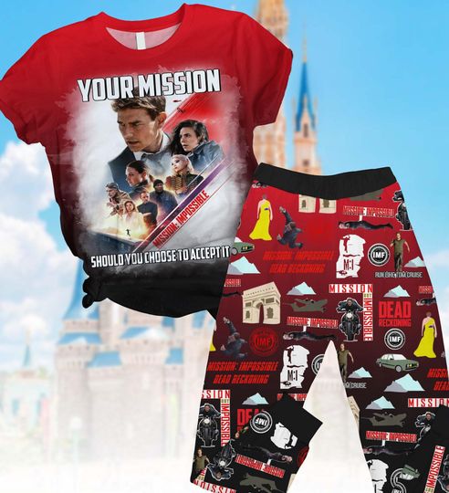 Mission Impossible Movie Pajamas, Tom Cruise Ethan Hunt Shirt, Trendy Movie Short, Mission Impossible Lover Gift, Short Pajamas For Kid