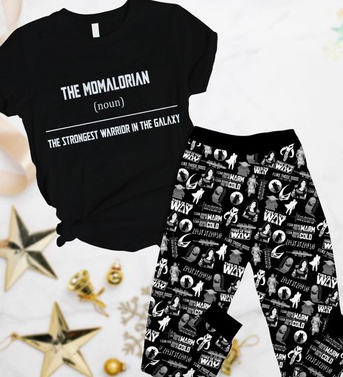 The Mamalorian T-Shirt Pants Set, Star Wars Movie Pajamas, Pajama Set For Women, Star Wars Family Loungewear, Mothers Day Gift