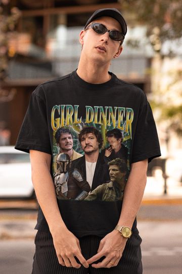 Pedro Pascal Girl Dinner Limited Vintage t-shirt, Pedro Pascal Girl Dinner shirt, Pedro Pascal vintage, Pedro Pascal retro shirt, Bootleg