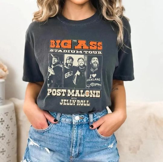 Comfort Colors Post Malone Rap Music Shirt,Big Ass Stadium Tour, Posty 2025 Tour,Jelly Roll Tour,Post Malone Tour Rapper Gift,Country Shirt