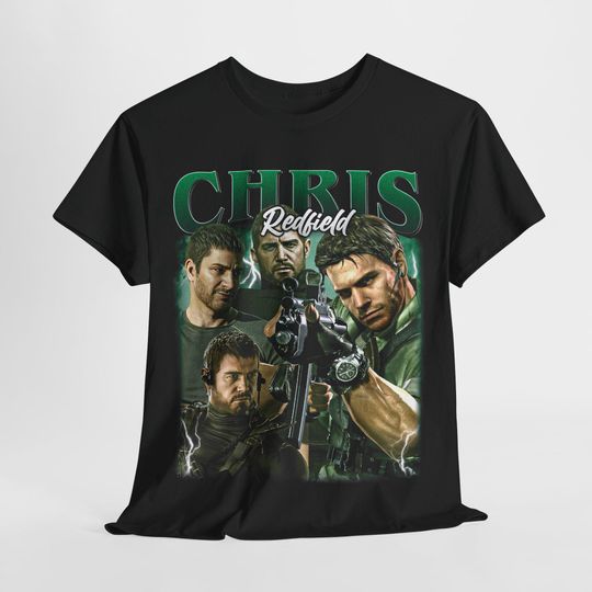Chris Redfield Unisex Softstyle T-Shirt, Resident Evil Shirt, Video Game Tee, Gamer Gift, Retro Gaming Top
