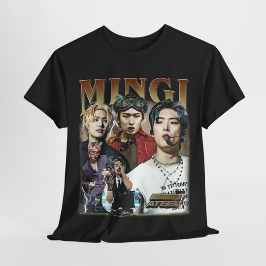 Kpop T-Shirt, Ateez Mingi Unisex Tee, Fan Merchandise, Heavy Cotton Shirt, Music Concert Apparel, Kpop Fashion, Korean Pop Group Top