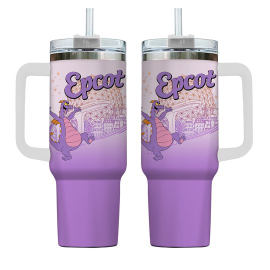 Figment Personalized 40 oz Quencher Tumbler Cup Dupe with Handle (Disney World, Epcot