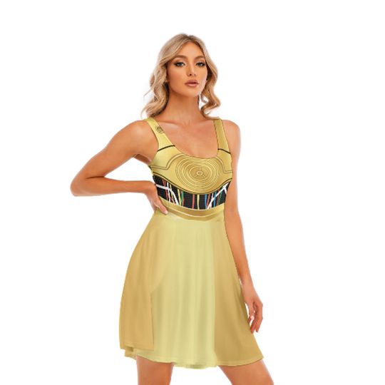 Star wars cosplay, Star Wars Costume Dress ,  C3PO Droid Dress