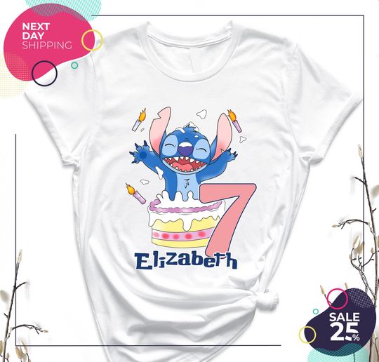Stitch Birthday Shirt | Birthday Party Girl Shirt | Custom Birthday Shirt | Birthday Family Shirt | Personalized Kids Birthday Shirt