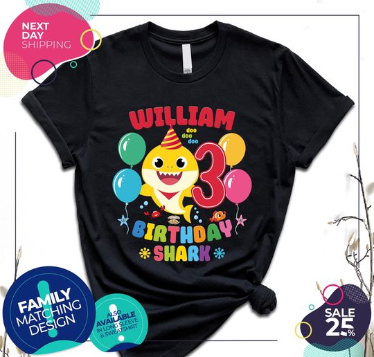 Baby Shark Birthday Shirt | Baby Shark Family Shirts | Custom Baby Shark Shirt | Baby Shark Birthday Party | Baby Shark Shirt for Toddler