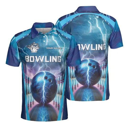 Personalized Bowling Polo Shirt 3D for Men Women, Custom Team Bowling Shirt 3D
