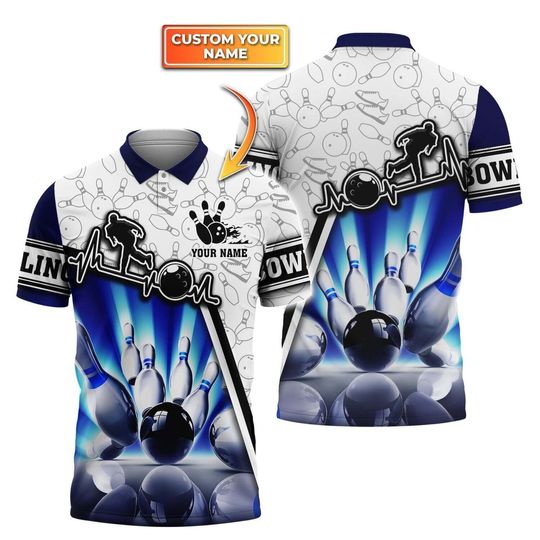 Bowling Shirt Customized Name 3D Polo Shirt for Men Women