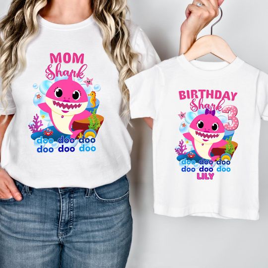 Baby Shark Doo Birthday kids Shirt, Custom Family Birthday Shirt, Baby Fish Tee, Matching Family Shark, Birthday Girl Toddler Family Shirt