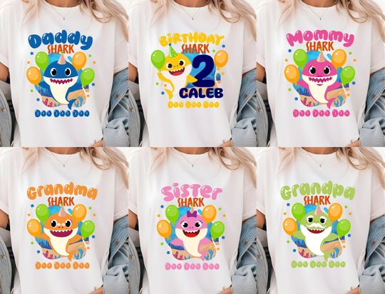 Custom Birthday Shark Shirt, Birthday Family Shark Shirt,  Baby Shark Shirt, Baby Shark Birthday Shirt, Baby Shark Doo Doo Shirt