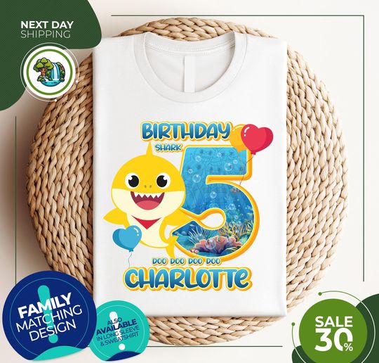 Baby Shark Birthday Shirt | Baby Shark Family Birthday Shirt | Custom Baby Shark Shirt | Baby Shark Birthday Party | Baby Shark Tee | Shark