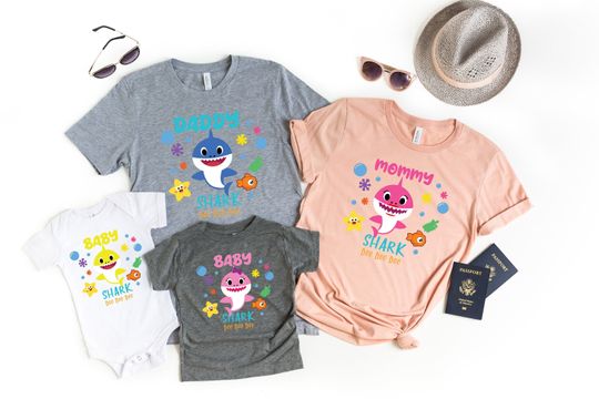 Family Shark Doo Doo Doo Shirt, Baby Shark Theme T-Shirt, Matching Family Shark Tee, Birthday Shark Shirts, Matching Birthday Family Shirts