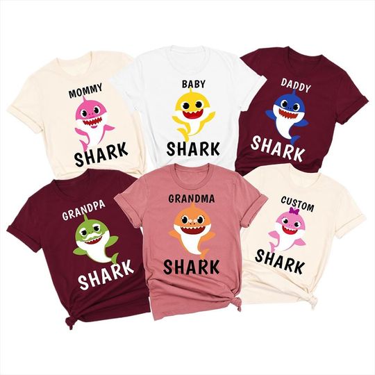 Baby Shark Custom Shirt, Custom Baby Shark, Baby Shark Birthday Shirt, Baby Shark Birthday Outfit, Family Shark Shirt, Baby Shark Family