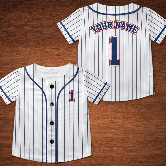 Personalized Kids Baseball Jersey - Custom First Birthday Toddler Jersey