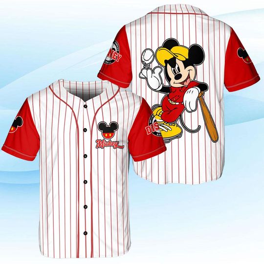 Mickey Mouse Baseball Jersey, Disneyland Family Matching shirt,  Croptop Baseball Mickey, Cartoon Baseball Tee for Toddler Kid & Youth