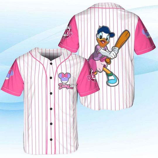 Daisy Duck Baseball Jersey, Disneyland Family Matching shirt,  Cartoon Baseball Tee for Toddler Kid & Youth