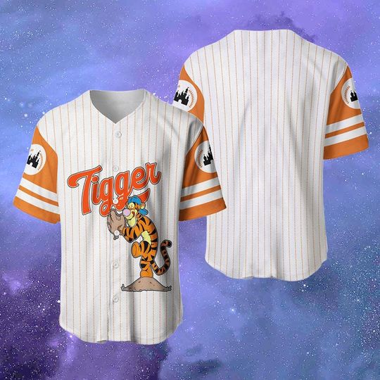 Tigger Baseball Jersey, Disneyland Family Matching shirt, Tigger Croptop Baseball, Tigger Cartoon Baseball Tee for Toddler Kid & Youth