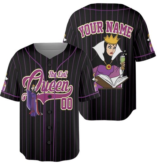 Custom Villains Halloween Collection Baseball, Personalized Maleficent Evil Queen Ursula Cruella Baseball Jersey for Halloween Family