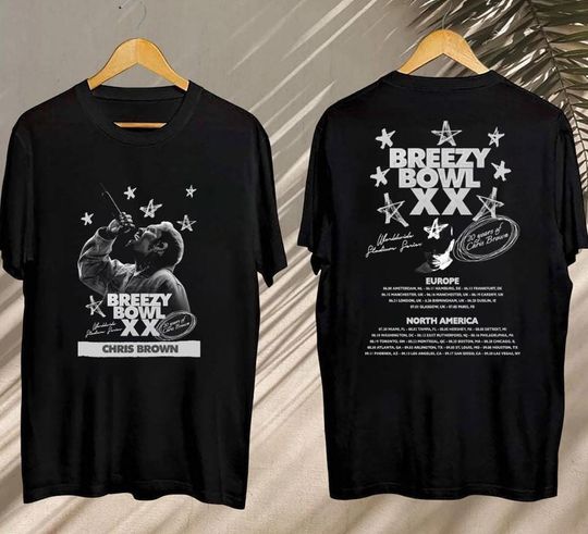Chris Brown Vintage Middle Finger Vintage Shirt, Concert 2025 Shirt, Chris Brown Breezy Bowl XX Graphic Tee, Music Y2k TShirt