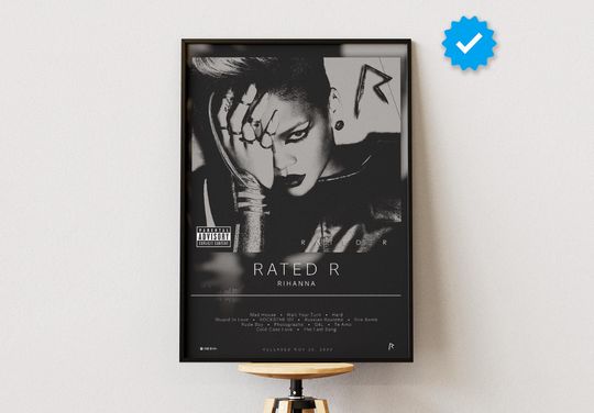 Rihanna Poster | Rated R Poster | Album Poster Prints | Wall Decor Posters | Album Cover | Pop Music Poster