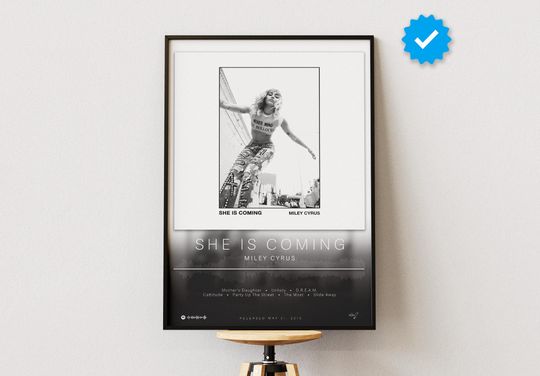 Miley Cyrus Poster | She Is Coming Poster | Album Poster Prints | Wall Decor Posters | Album Cover | Pop Music Poster