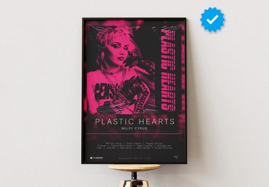 Miley Cyrus Poster | Plastic Hearts Poster | Album Poster Prints | Wall Decor Posters | Album Cover | Pop Music Poster