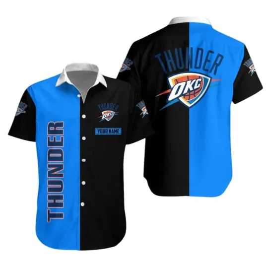 OKC Thunder Split Design Hawaiian Shirt