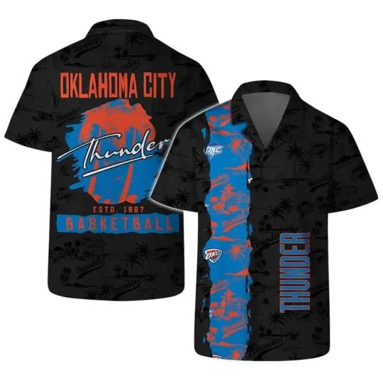 OKC Thunder Retro Basketball Hawaiian Shirt