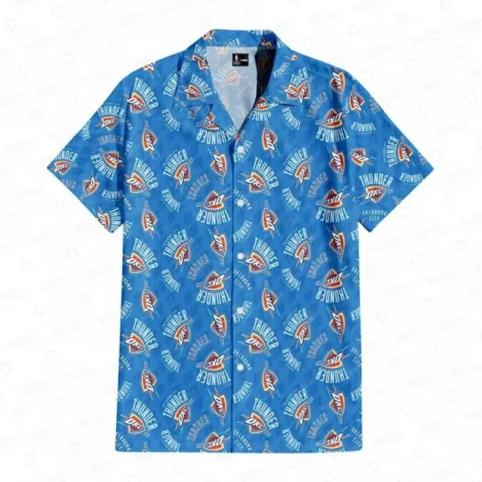 OKC Thunder Lightning Storm Hawaiian Shirt