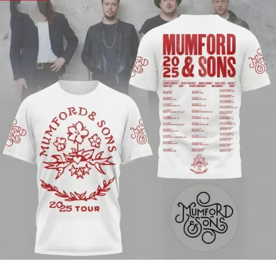 Mumford And Sons 2025 Tour 3D T-Shirt
