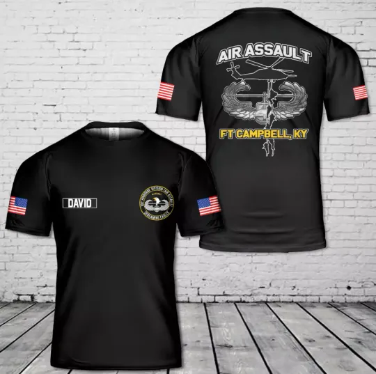 Custom Name US Army 101st Airborne Division Air Assault Ft Campbell 3D T Shirt
