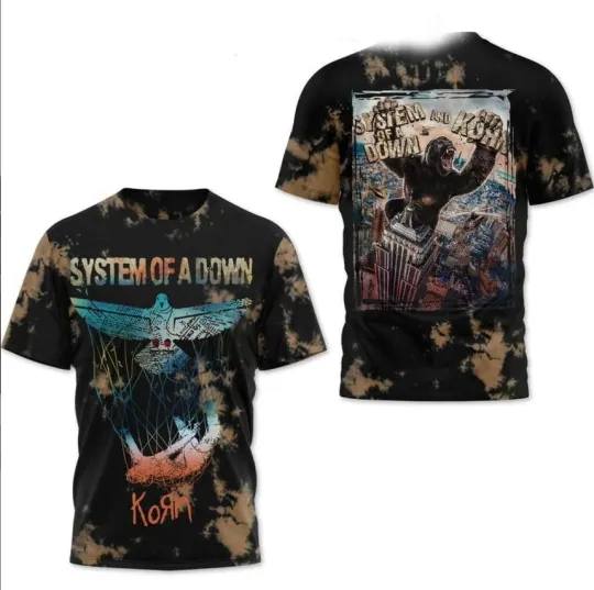SYSTEM OF DOWN Performance With Korn 2025 AOP 3D T-shirt