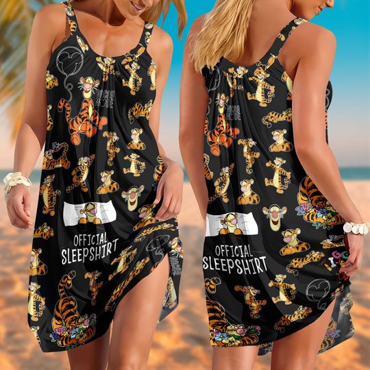 Tigger Sling Summer Dress, Winnie The Pooh Casual Dress, Disney Tigger Summer Sun Dress, Magic Kingdom Outfit, Disneyland Trip Women