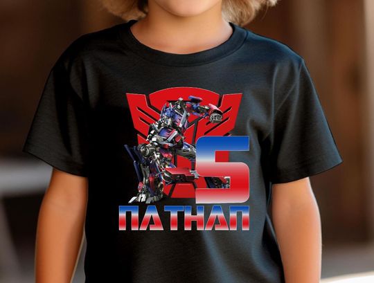 Birthday Boy Transformer Shirt,Birthday Squad Trans4mer Shirt,Custom Name Birthday Boy Shirt,Personalization Disney Family Vacation Tees