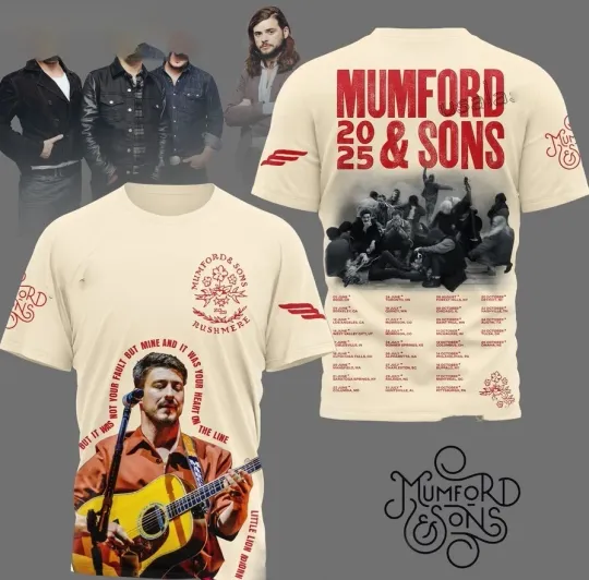 Mumford And Sons 2025 Tour 3D TEE 2025 Tour AOP 3D T-Shirt DO5013