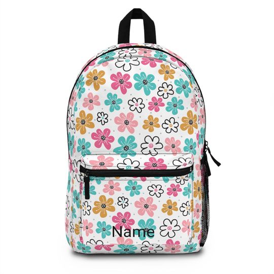 Personalized Girl Backpack for Kindergarten to 5th Grade - Custom Name Children's Book Bag