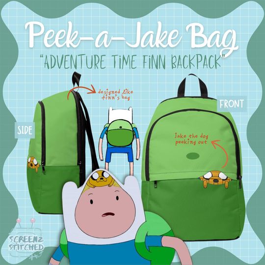 Adventure Time Finn the Human and Jake Cartoon Backpack