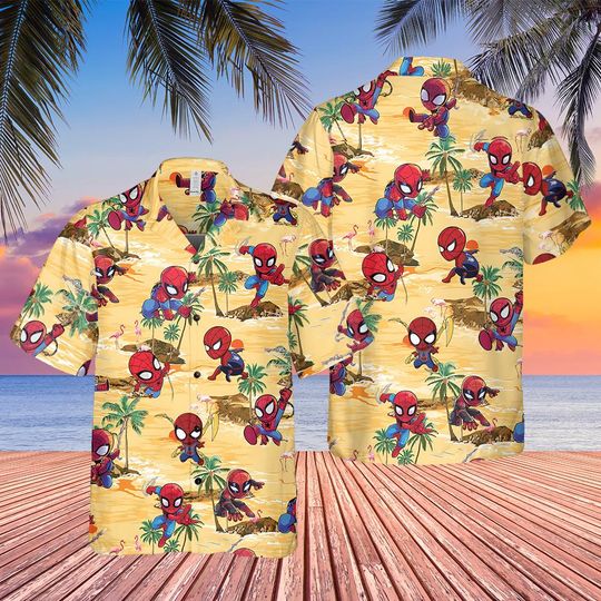 Tropical Spiderman Shirt, Spiderman Summer Shirt, Aloha Holiday Tee, Shirts For Kids, Beach Trip Vacation Shirt