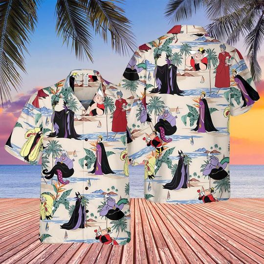 Disney Villains Shirt, Disney Evil Queen Tee, Disneyland, Aloha Holiday Tee, Shirts For Family, Birthday Gift, Beach Trip Vacation Shirt