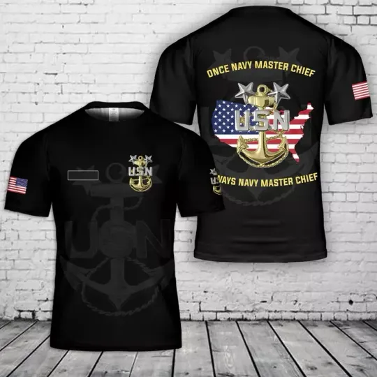 Custom Name US Navy Master Chief AOP Shirt Gift 3D Shirt Full