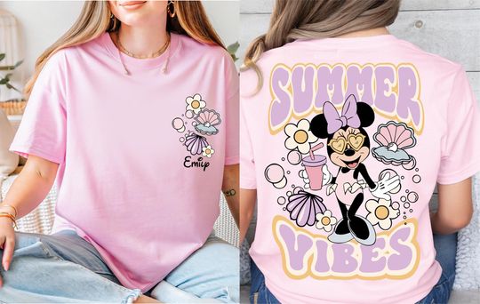 Summer Vibes Minnie T-shirt, Disney Summer Vibes Shirt, Minnie Mouse Beach Shirt, WDW Family Summer Vacation Shirt, Disney Girls Trip Shirt
