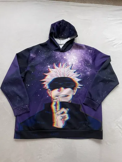 Anime Hoodie with 3D Print - Gojo Satoru Sweatshirt for Boys & Teens