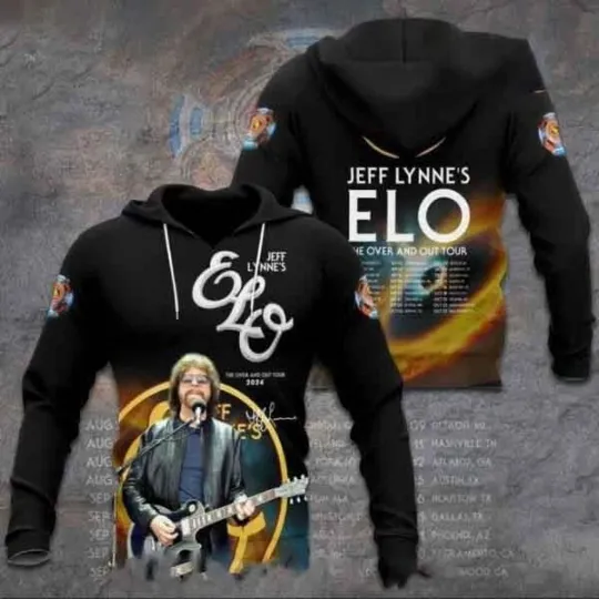 Jeff Lynne Elo The Over And Out Tour 3D Hoodie Tour 2024